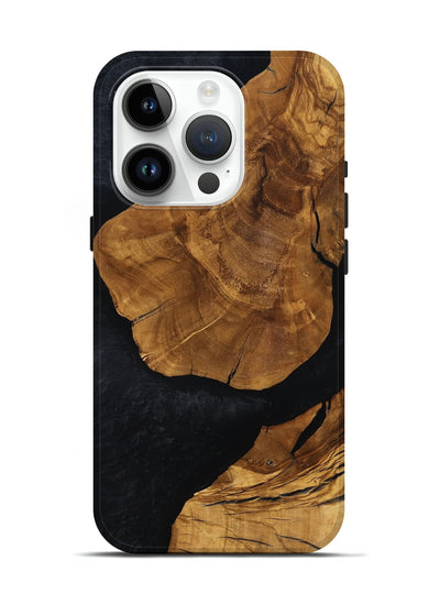 iPhone 15 Pro Wood Live Edge Phone Case - Vesta (Ancient Olive, 785544)