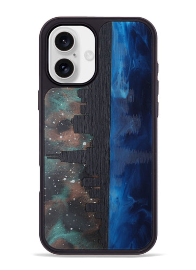 iPhone 16 Plus Wood Phone Case - Chicago Skyline (Terrain)