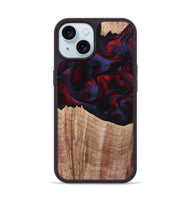 iPhone 15 Wood Phone Case - Elza (Red, 804906)