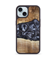 iPhone 15 Wood Phone Case - Jolene (Black & White, 808398)