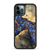 iPhone 12 Pro Max Wood Phone Case - Kayla (Teal & Gold, 808822)