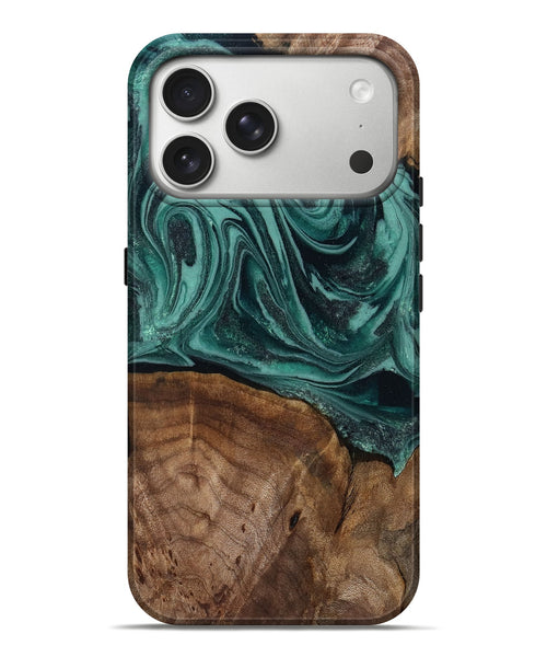iPhone 17 Pro Max Wood Live Edge Phone Case - Jaquan (Green, 809029)