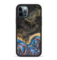 iPhone 12 Pro Max Wood Phone Case - Harris (Teal & Gold, 809040)