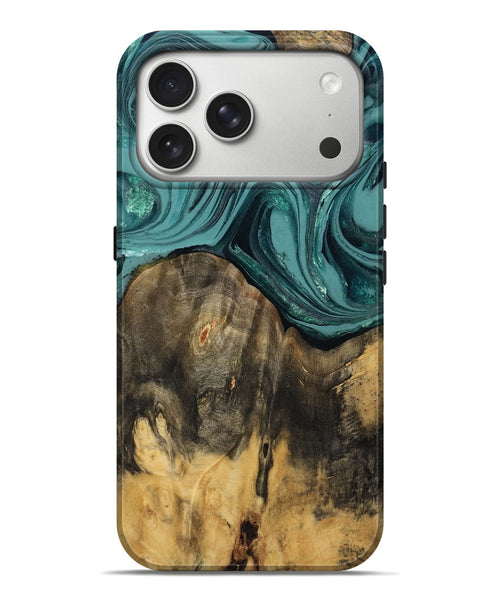 iPhone 17 Pro Max Wood Live Edge Phone Case - Coleson (Green, 809263)