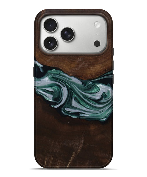 iPhone 17 Pro Max Wood Live Edge Phone Case - Milan (Green, 809790)
