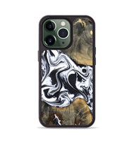 iPhone 13 Pro Wood Phone Case - Lorrie (Black & White, 809894)
