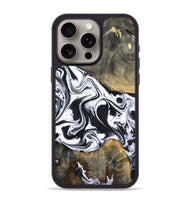 iPhone 15 Pro Max Wood Phone Case - Lorrie (Black & White, 809894)