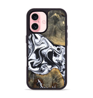 iPhone 16 Wood Phone Case - Lorrie (Black & White, 809894)