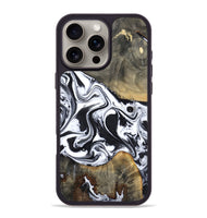 iPhone 16 Pro Max Wood Phone Case - Lorrie (Black & White, 809894)