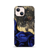 iPhone 13 mini Wood Live Edge Phone Case - Dania (Blue, 811449)
