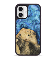 iPhone 16 Plus Wood Phone Case - Hazel (Blue, 811663)