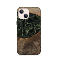 iPhone 13 mini Wood Live Edge Phone Case - Lakisha (Green, 812252)