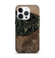 iPhone 15 Pro Wood Live Edge Phone Case - Lakisha (Green, 812252)