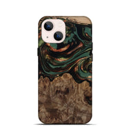 iPhone 13 mini Wood Live Edge Phone Case - Tawanda (Green, 812420)