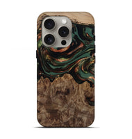 iPhone 16 Pro Wood Live Edge Phone Case - Tawanda (Green, 812420)