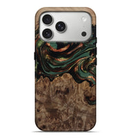 iPhone 17 Pro Max Wood Live Edge Phone Case - Tawanda (Green, 812420)
