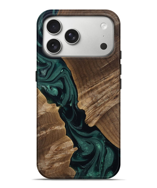 iPhone 17 Pro Max Wood Live Edge Phone Case - Leota (Green, 812426)