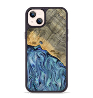 iPhone 14 Plus Wood Phone Case - Cecil (Blue, 812912)