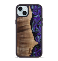 iPhone 15 Plus Wood Phone Case - Peggy (Purple, 813894)
