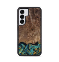 Galaxy S25 Wood Phone Case - Reanna (Teal & Gold, 813927)