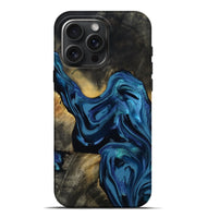 iPhone 16 Pro Max Wood Live Edge Phone Case - Koda (Blue, 814270)