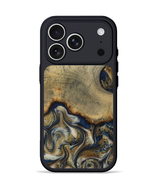 iPhone 17 Pro Wood Phone Case - Verda (Teal & Gold, 814290)