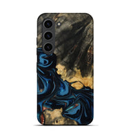 Galaxy S23 Wood Live Edge Phone Case - Myra (Teal & Gold, 814404)