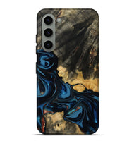 Galaxy S23 Plus Wood Live Edge Phone Case - Myra (Teal & Gold, 814404)