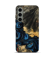 Galaxy S24 Wood Live Edge Phone Case - Myra (Teal & Gold, 814404)