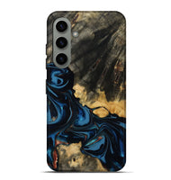 Galaxy S24 Plus Wood Live Edge Phone Case - Myra (Teal & Gold, 814404)