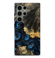 Galaxy S24 Ultra Wood Live Edge Phone Case - Myra (Teal & Gold, 814404)