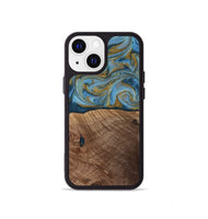 iPhone 13 mini Wood Phone Case - Altha (Teal & Gold, 814501)