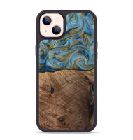 iPhone 14 Plus Wood Phone Case - Altha (Teal & Gold, 814501)