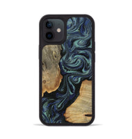 iPhone 12 Wood Phone Case - Christy (Blue, 814557)