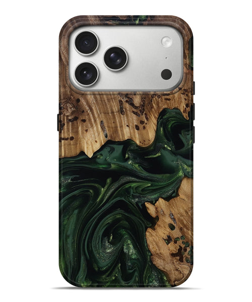 iPhone 17 Pro Max Wood Live Edge Phone Case - Brant (Green, 814773)