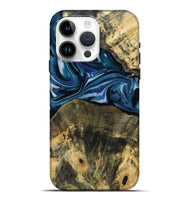 iPhone 15 Pro Max Wood Live Edge Phone Case - Leo (Blue, 814784)