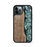 iPhone 12 Pro Wood Phone Case - Julio (Green, 815206)