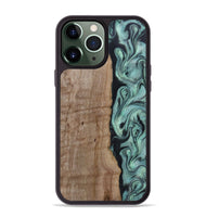 iPhone 13 Pro Max Wood Phone Case - Julio (Green, 815206)