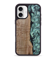 iPhone 16 Plus Wood Phone Case - Julio (Green, 815206)