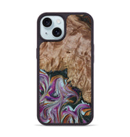 iPhone 15 Wood Phone Case - Britney (Green, 815222)