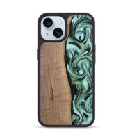 iPhone 15 Wood Phone Case - London (Green, 815224)