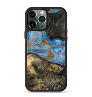 iPhone 13 Pro Max Wood Phone Case - Zander (Teal & Gold, 815233)