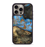 iPhone 15 Pro Max Wood Phone Case - Zander (Teal & Gold, 815233)