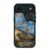 iPhone 17 Air Wood Phone Case - Zander (Teal & Gold, 815233)