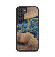Galaxy S23 Wood Phone Case - Emmer (Teal & Gold, 815235)