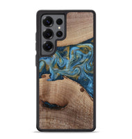 Galaxy S25 Ultra Wood Phone Case - Emmer (Teal & Gold, 815235)