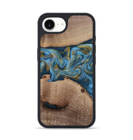 iPhone 16e Wood Phone Case - Emmer (Teal & Gold, 815235)