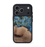 iPhone 17 Pro Wood Phone Case - Emmer (Teal & Gold, 815235)