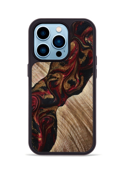 iPhone 14 Pro Wood Phone Case - Tylor (Red, 815302)