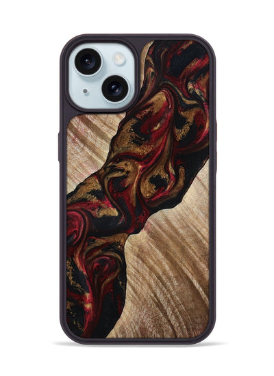 iPhone 15 Wood Phone Case - Tylor (Red, 815302)